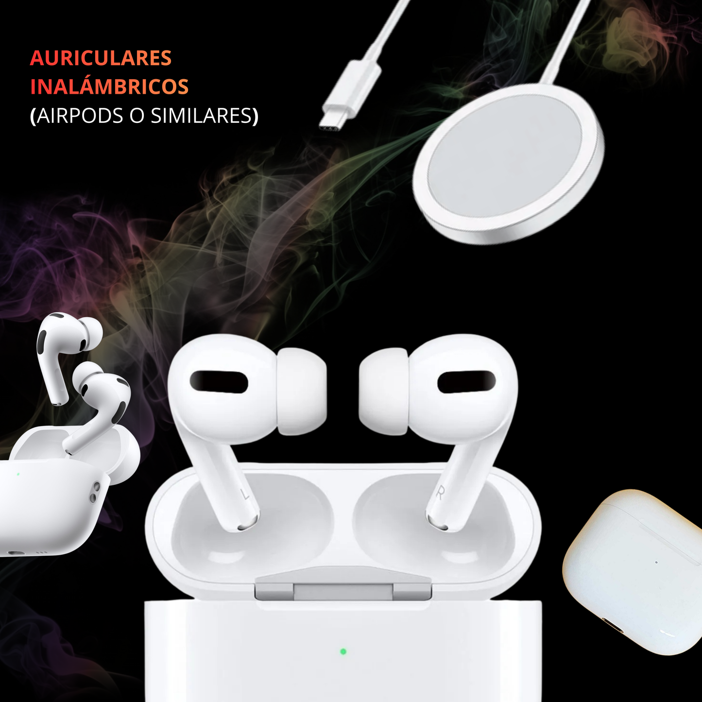 ⚡️CARGADOR INALÁMBRICO 3 EN 1  / ⌚️SMARTWATCH + 🎧AURICULARES + 📱SMATPHONE / Despídete del desorden y disfruta de la practicidad.